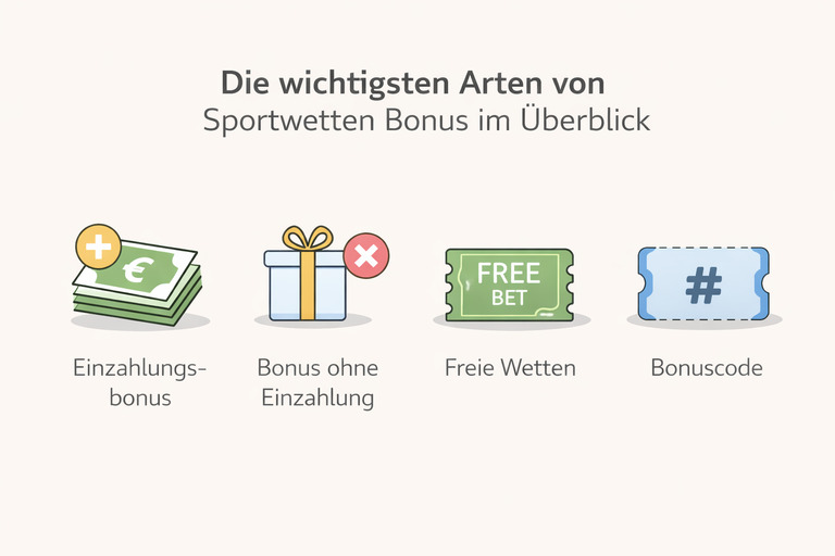 Arten von Boni für Sportwetten